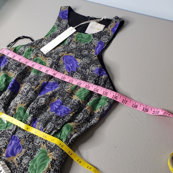 Revolve Line & Dot Dark Floral Crepe High Slit Maximalist Maxi Event Date Dress - Picture 9 of 13